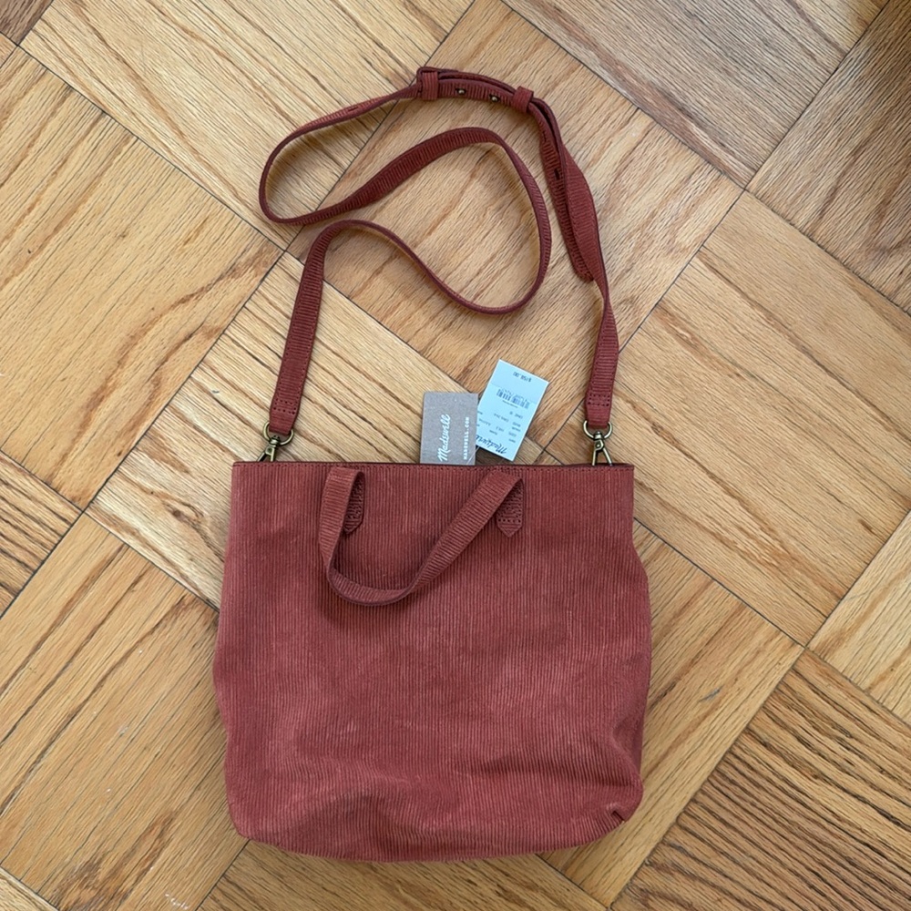 Madewell The Zip-Top Transport Crossbody Rust Suede